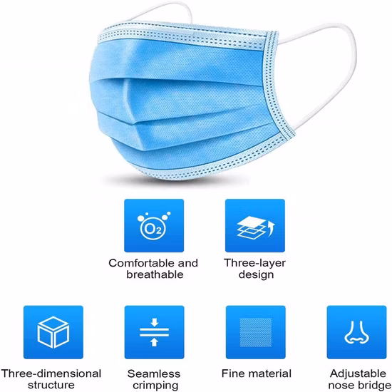 Masque anti-poussière visage non tissé jetable Earloop Masque PP