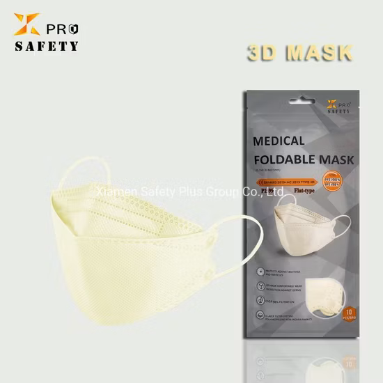 Masque stéréoscopique 3D non tissé à usage unique pour respirateur facial adulte à haute protection